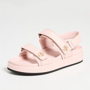 Tory Burch Kira Patent Sport Sandals in shell pink NWT